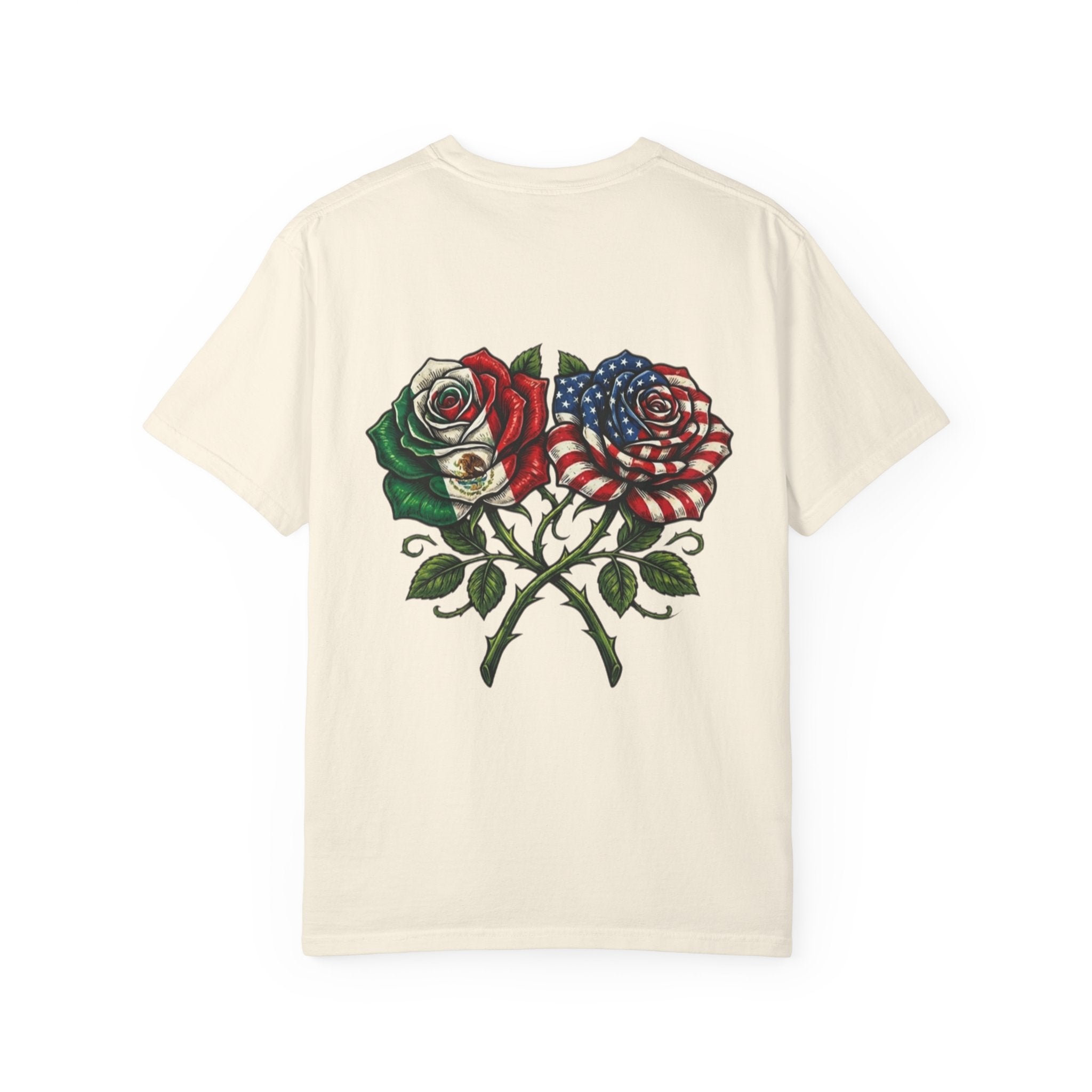 Flag Rose T-Shirt — American & Italian Flag Floral Graphic Tee