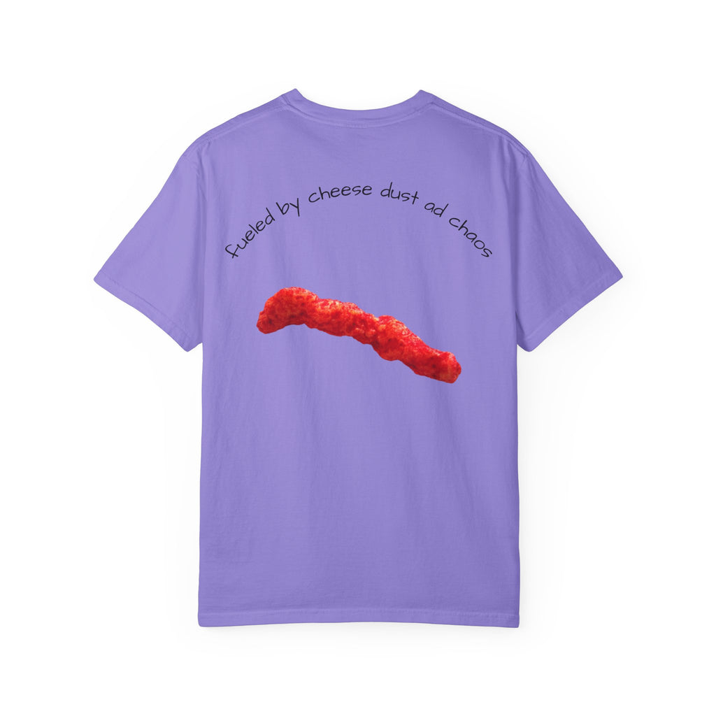 T-Shirt — "Smacked by Cheese Dust and Chaos" Graphic Tee (Snack Lover Novelty)