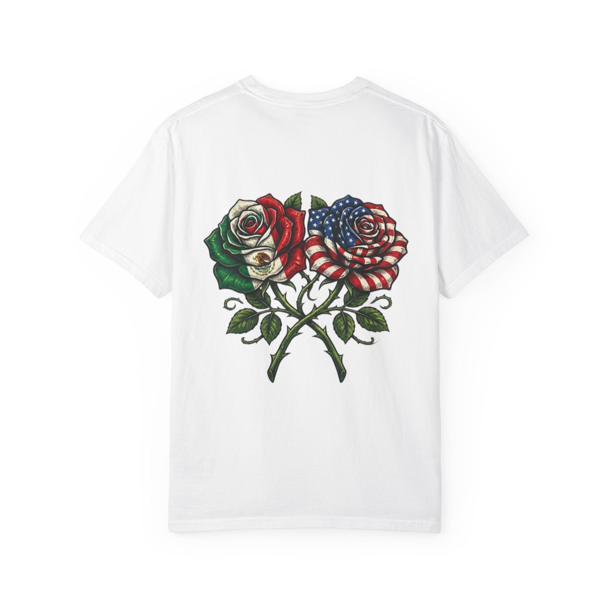 Flag Rose T-Shirt — American & Italian Flag Floral Graphic Tee