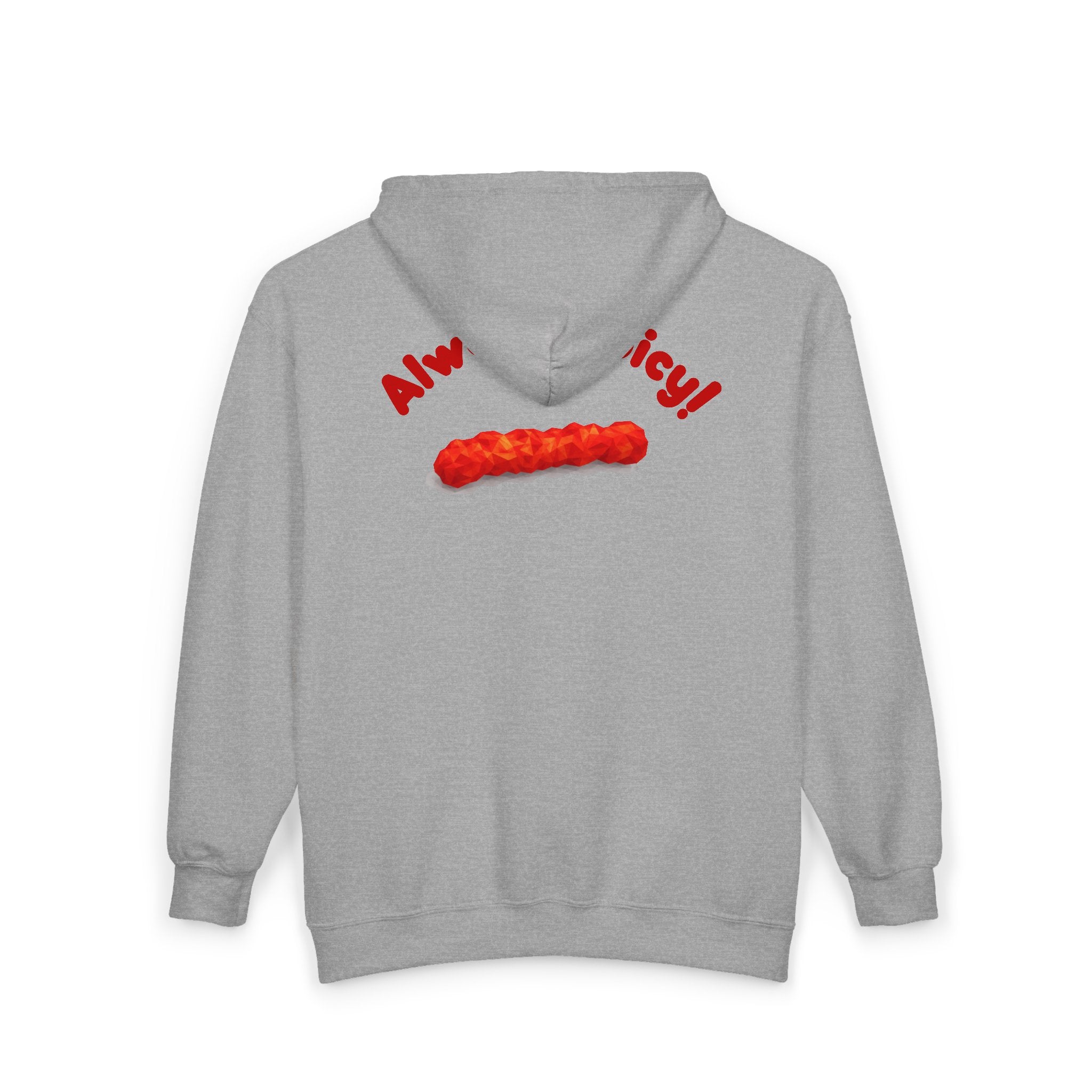 'Always Spicy!' Cheeto Graphic Zip-Up Sweatshirt