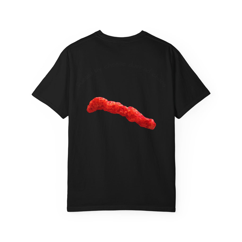 T-Shirt — "Smacked by Cheese Dust and Chaos" Graphic Tee (Snack Lover Novelty)