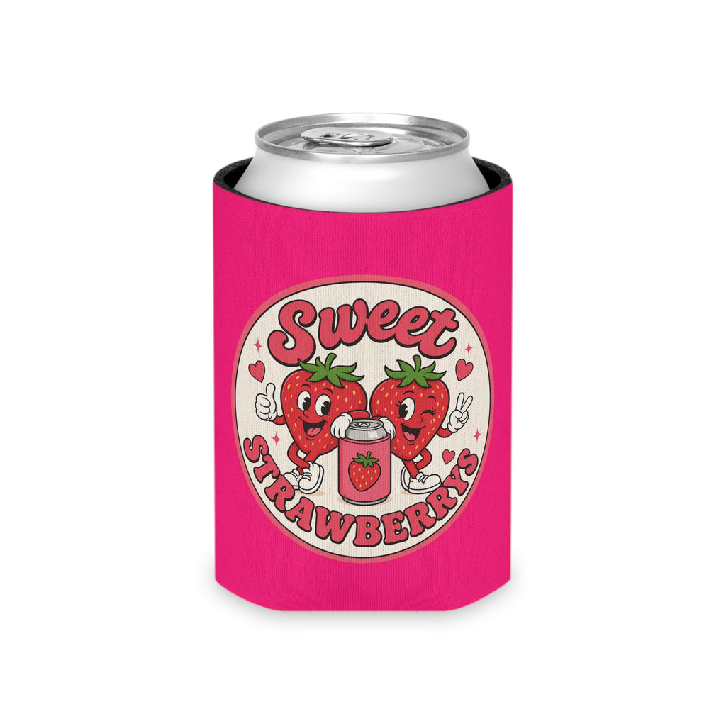 Can Cooler — "Sweet Strawberries" Cute Strawberry Can Koozie