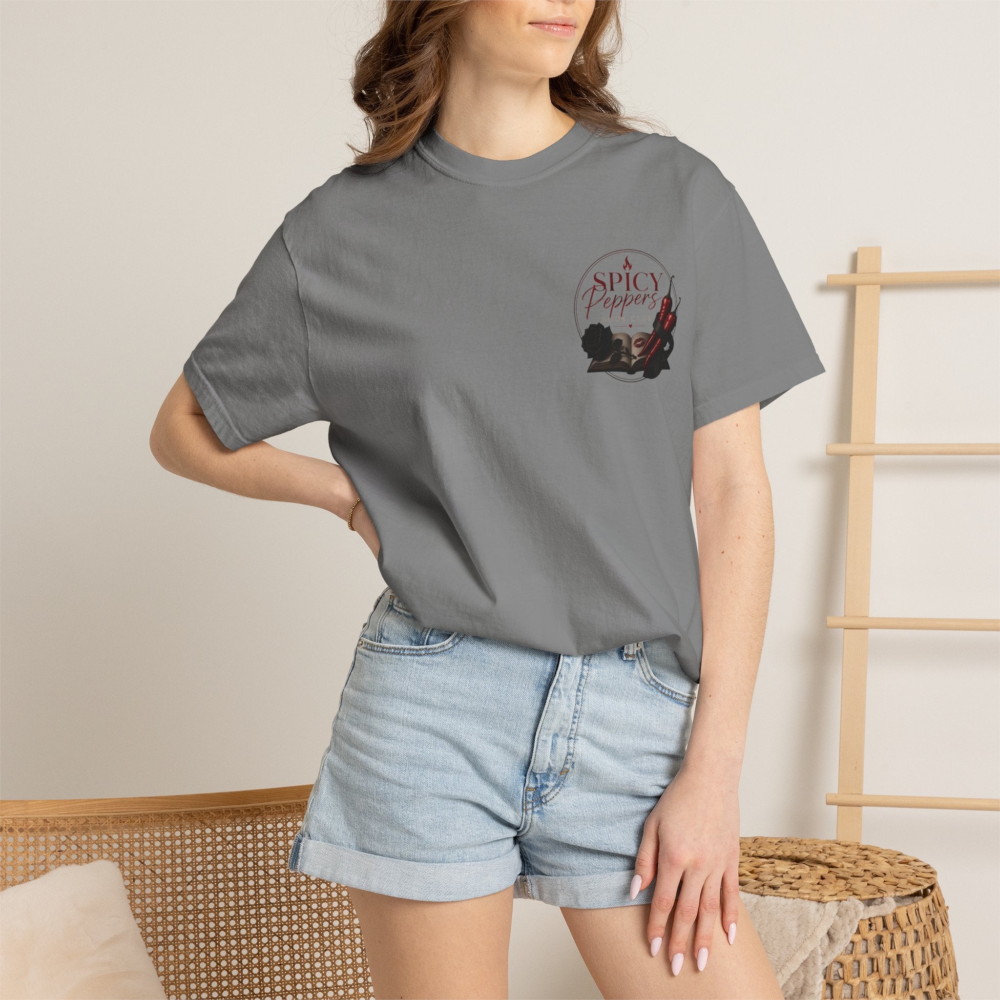 Fueled by Fiction & Fire T-Shirt — Spicy Peppers Book Club Tee