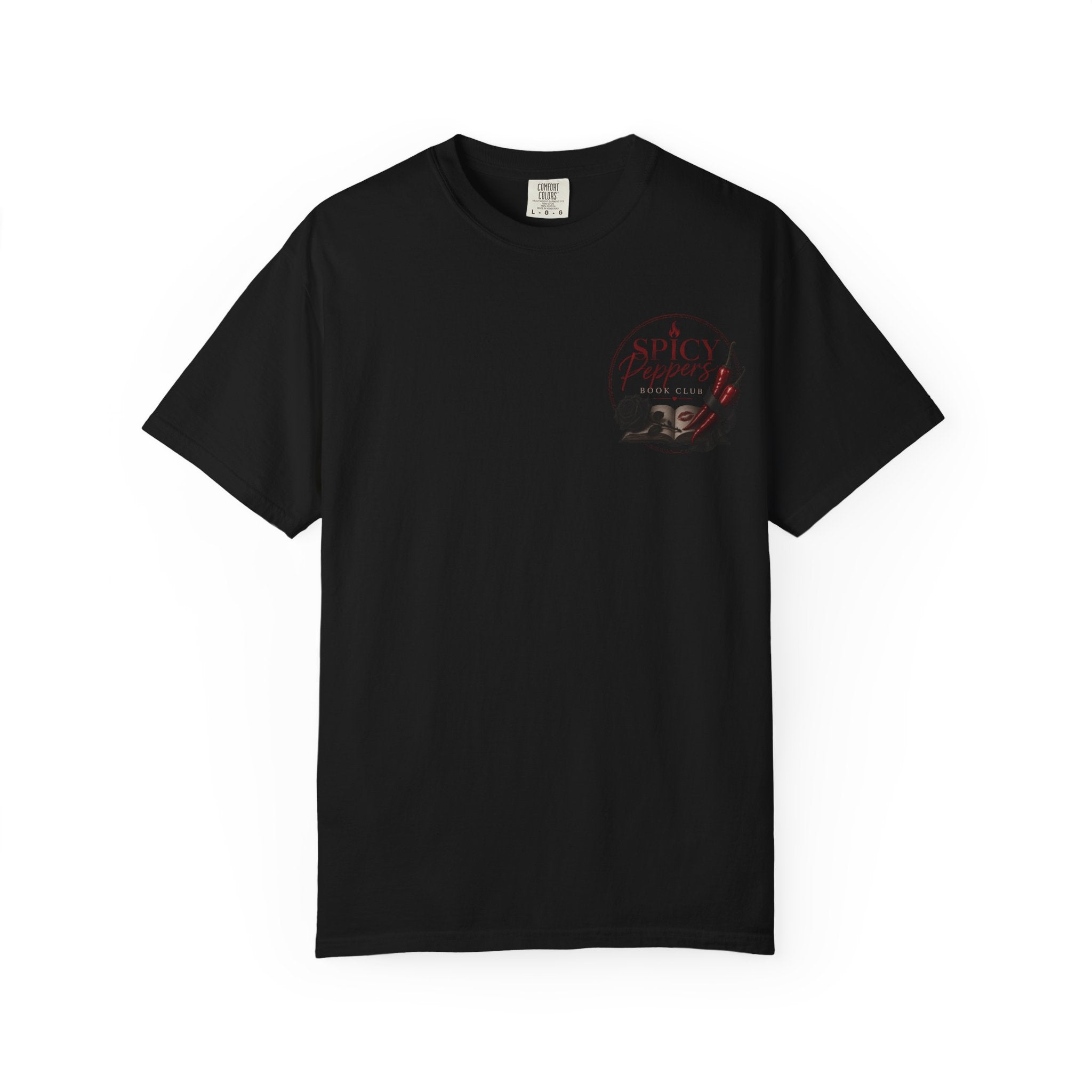 Fueled by Fiction & Fire T-Shirt — Spicy Peppers Book Club Tee