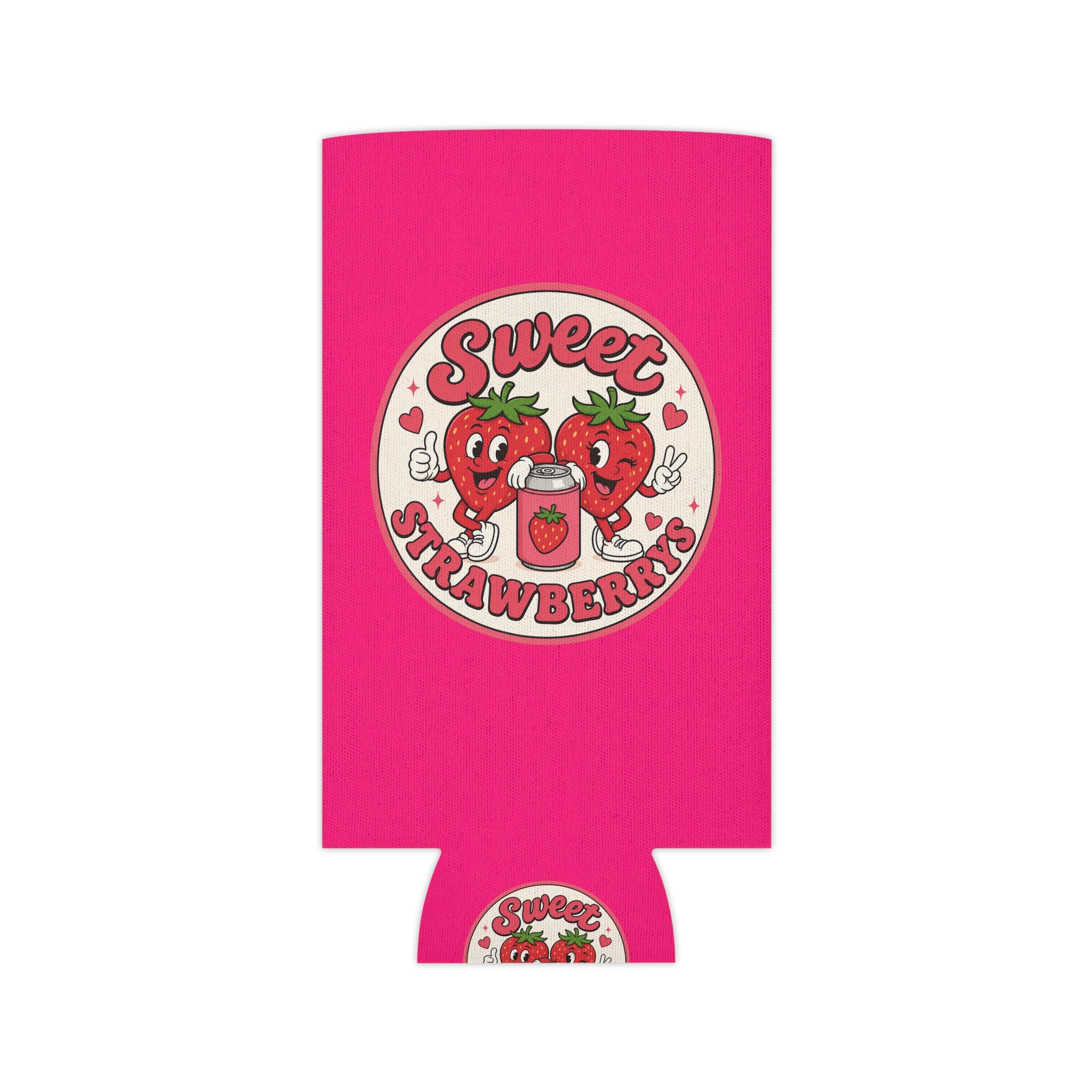 Can Cooler — "Sweet Strawberries" Cute Strawberry Can Koozie