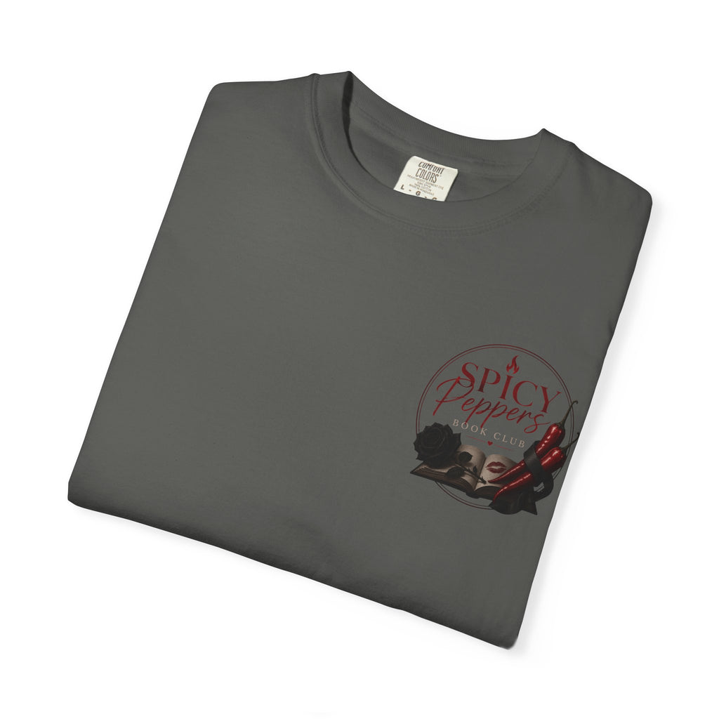 Fueled by Fiction & Fire T-Shirt — Spicy Peppers Book Club Tee