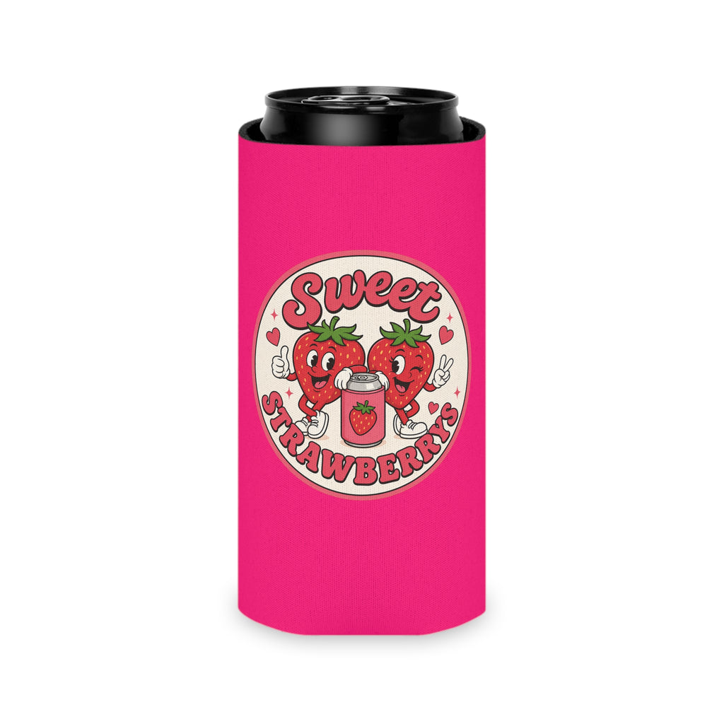 Can Cooler — "Sweet Strawberries" Cute Strawberry Can Koozie