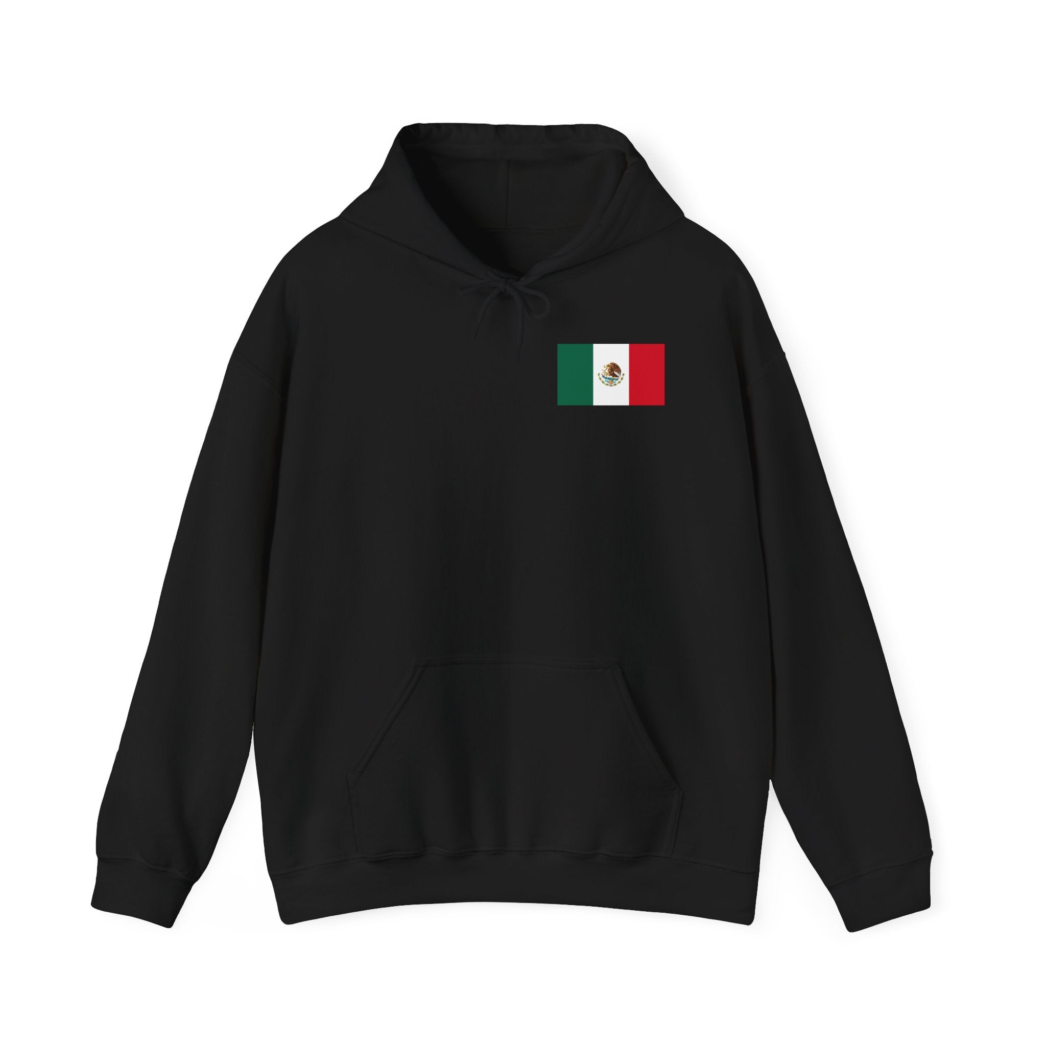 Mexican Flag Hoodie with 'Epus' Gothic Back Design — Pride Pullover for Mexico Fans