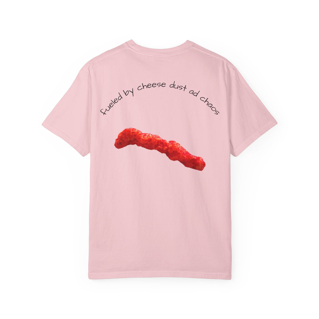 T-Shirt — "Smacked by Cheese Dust and Chaos" Graphic Tee (Snack Lover Novelty)