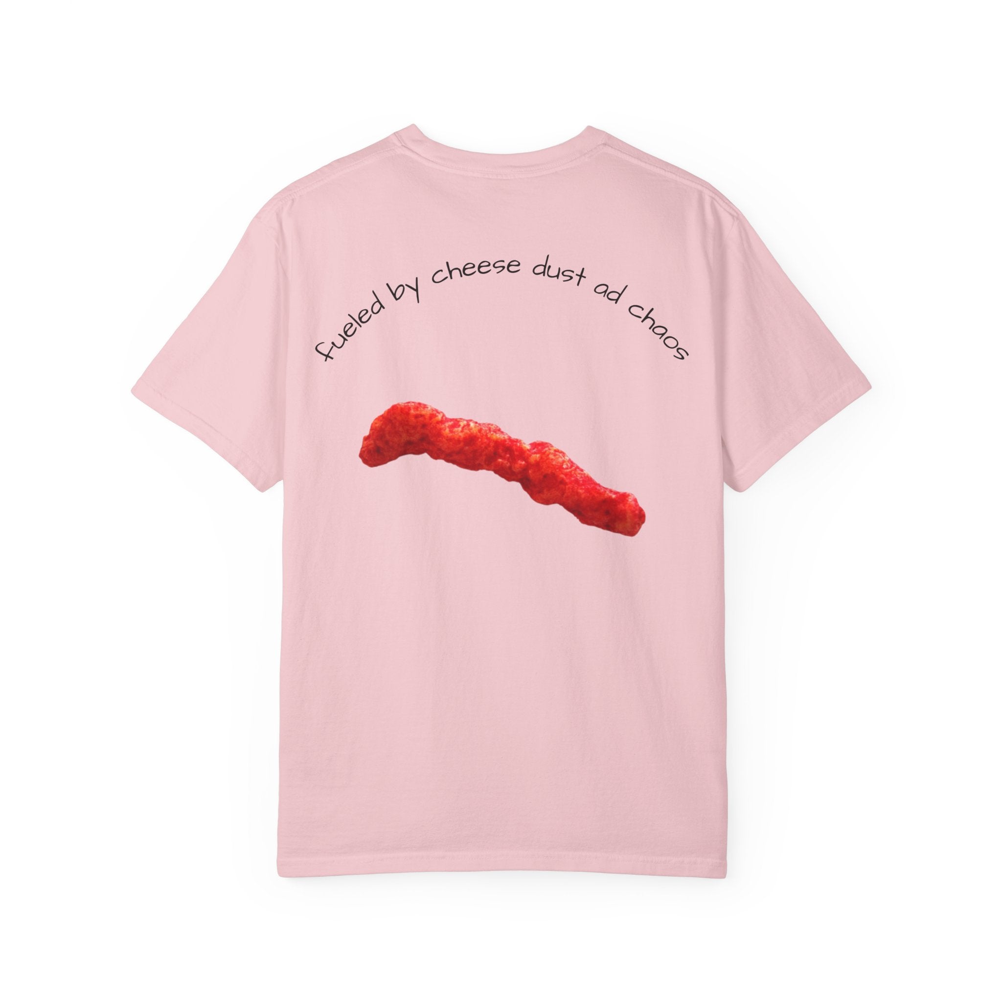 T-Shirt — "Smacked by Cheese Dust and Chaos" Graphic Tee (Snack Lover Novelty)