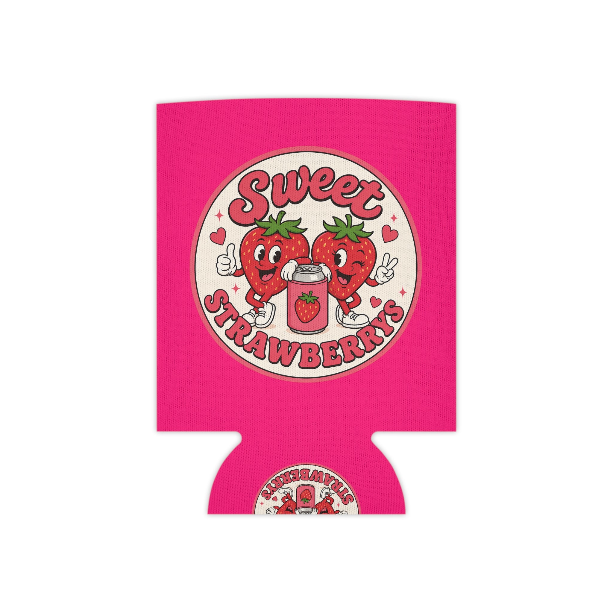 Can Cooler — "Sweet Strawberries" Cute Strawberry Can Koozie