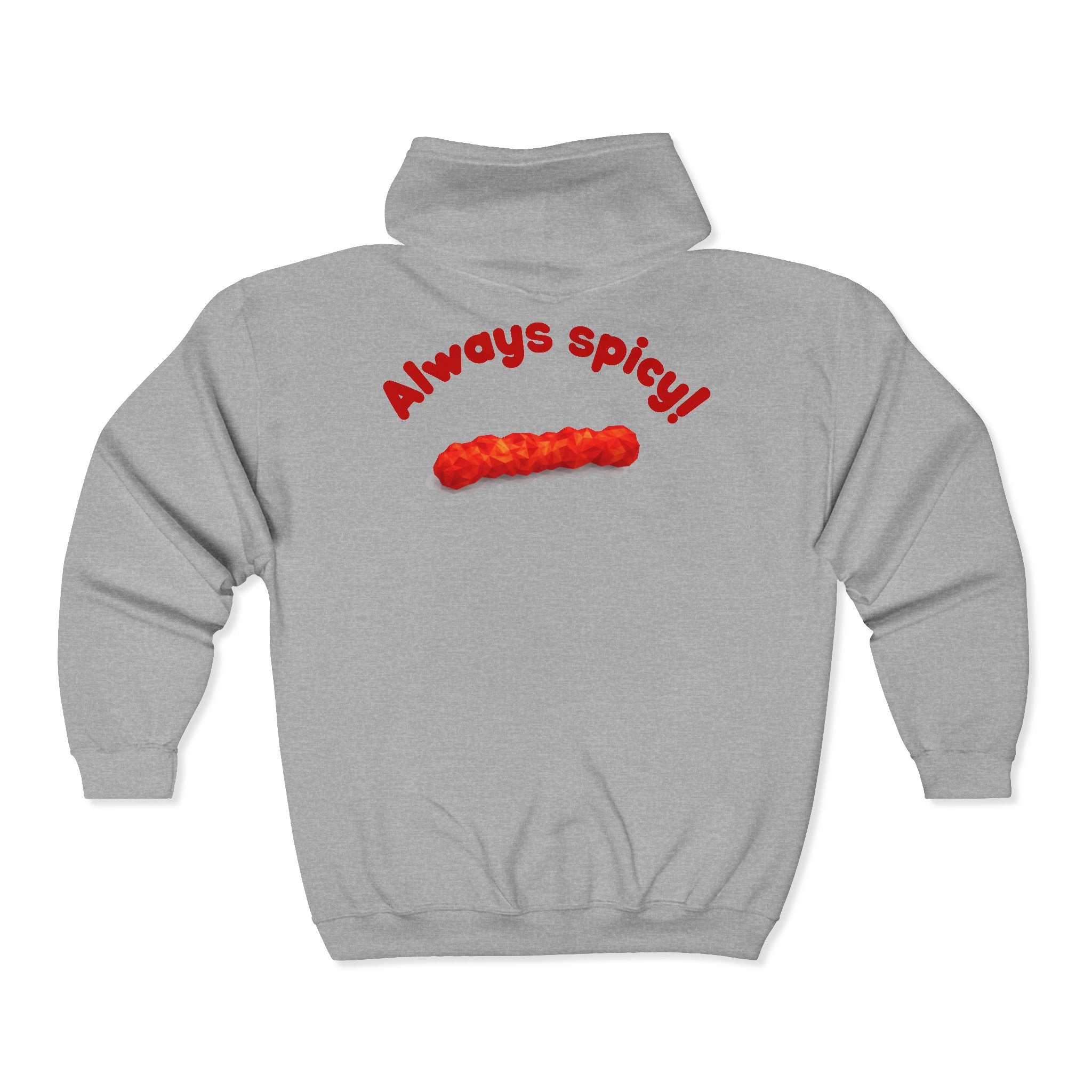 'Always Spicy!' Cheeto Graphic Zip-Up Sweatshirt