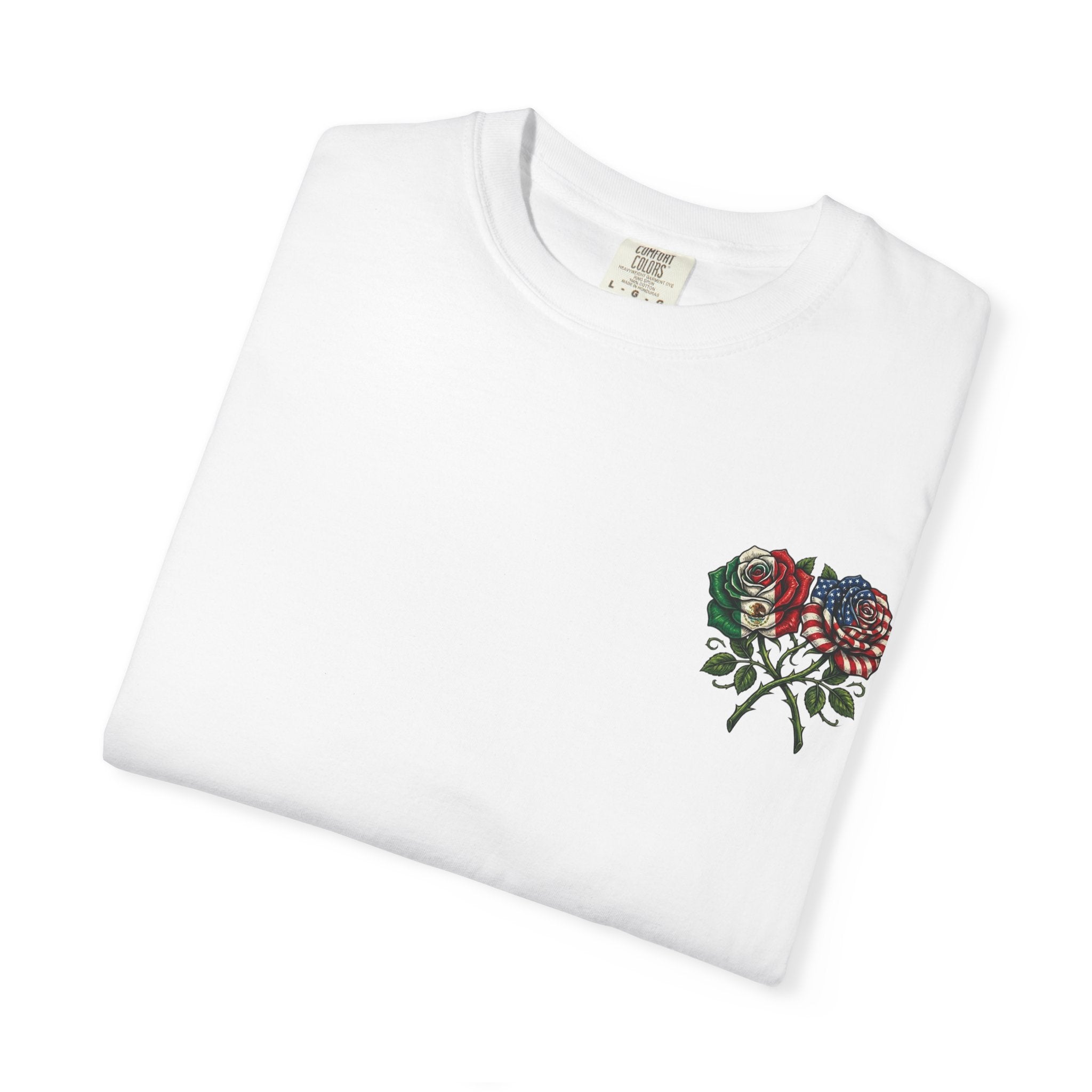 Flag Rose T-Shirt — American & Italian Flag Floral Graphic Tee