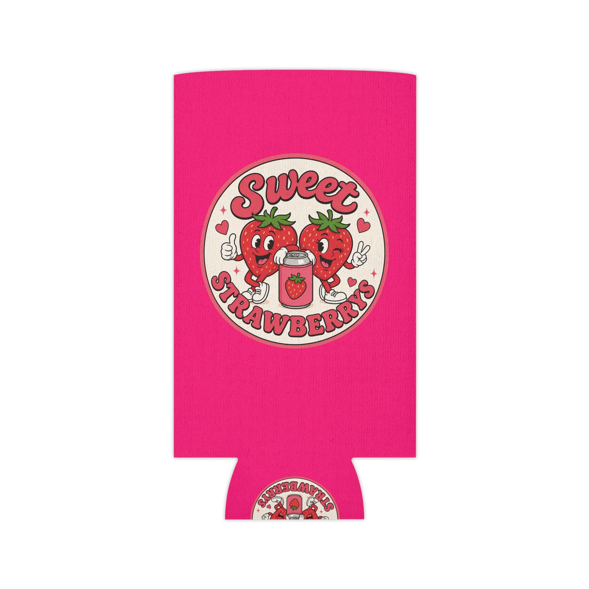 Can Cooler — "Sweet Strawberries" Cute Strawberry Can Koozie