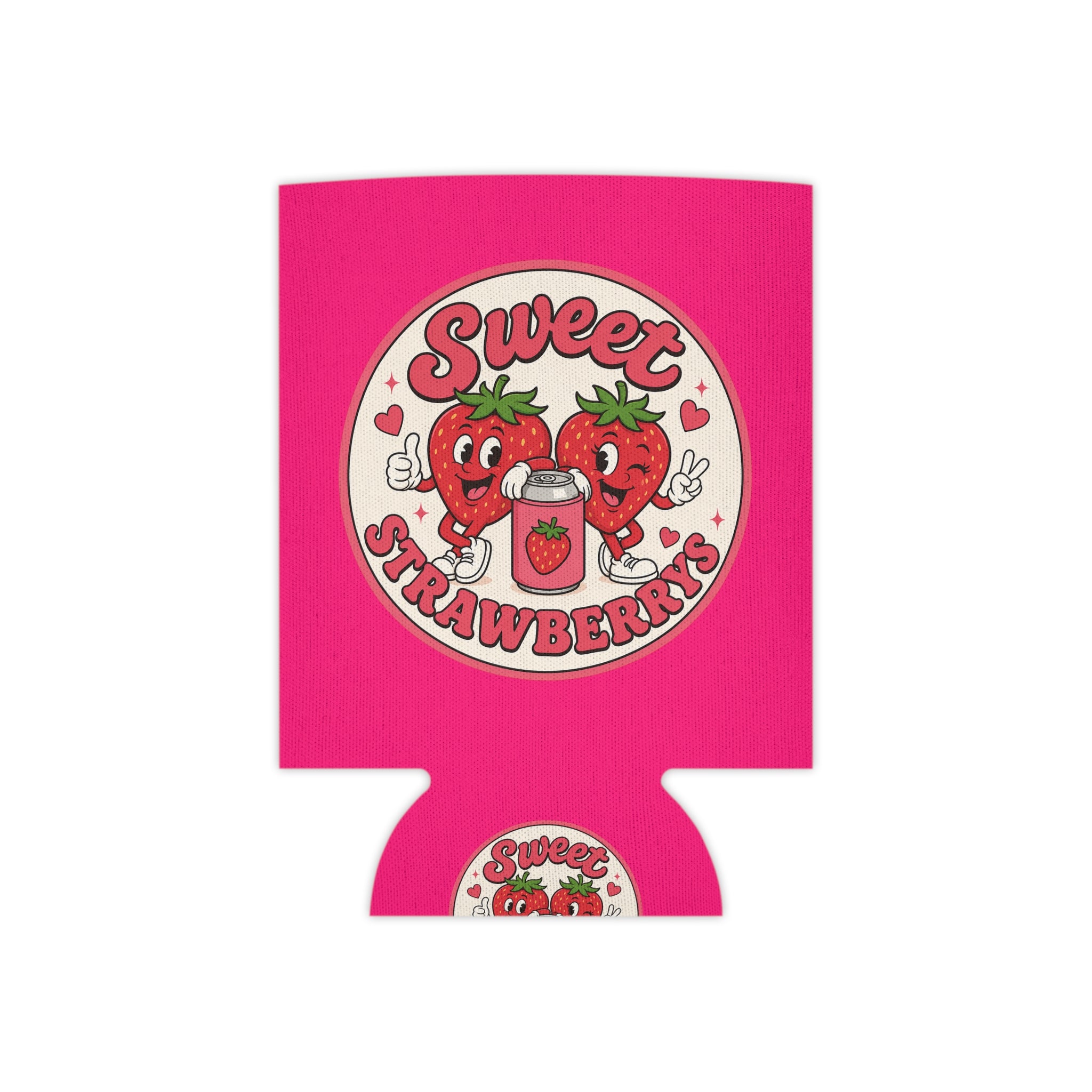 Can Cooler — "Sweet Strawberries" Cute Strawberry Can Koozie