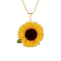 Sunflower Photo Pendant — Custom Cut Photo Necklace Personalized Memorial Gift